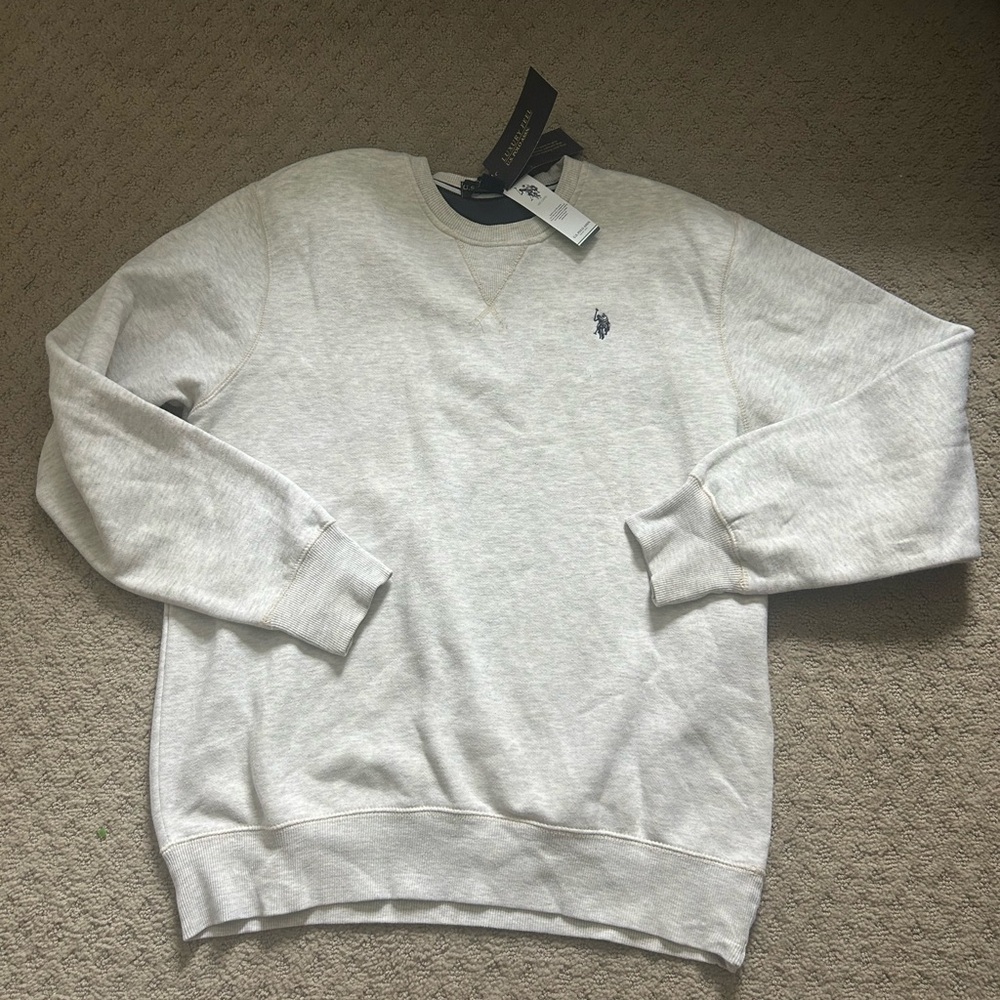 U.S.Polo ASSN. Men's Crewneck Long Sleeve Sweatshirt Gray Color Size M